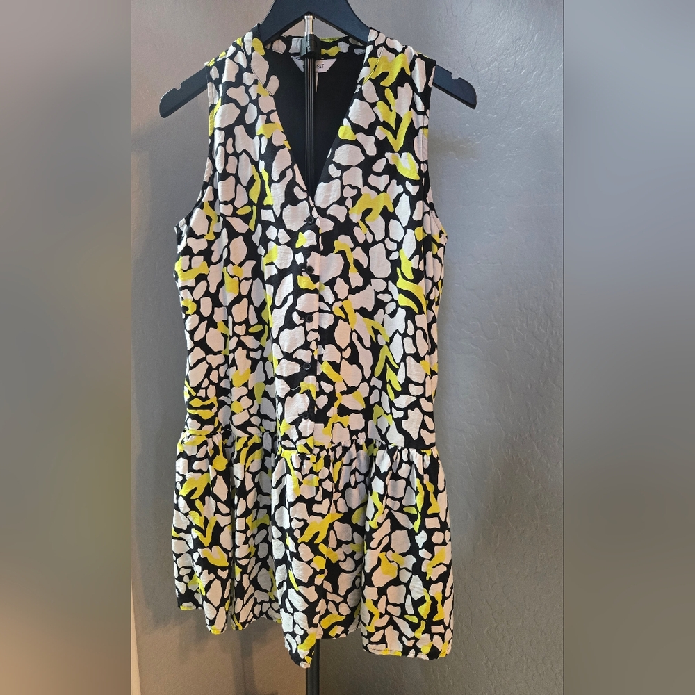 Women's Nine West Button Front Ruffle Hem Dress Size S